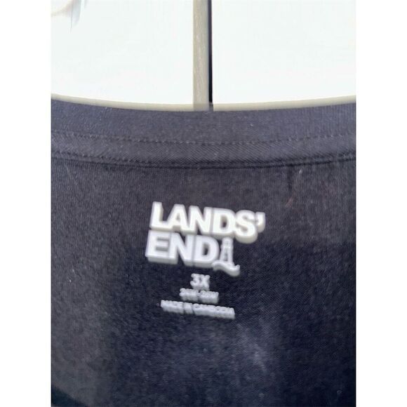 Lands' End Women's Plus 3X Black Tee Shirt Dress Short Sleeve Round Neck - Picture 4 of 8